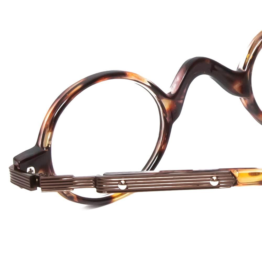 Calabria Calabria R314 Vintage Professor Oval Reading Glasses Incredibly Lightweight, Tortoise, Medium