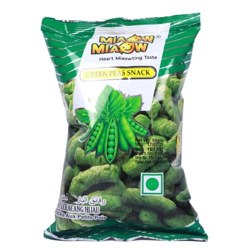 MIAOW MIAOW MIAOW MIAOW Green Peas Snacks, Pack of 10, Each 60g