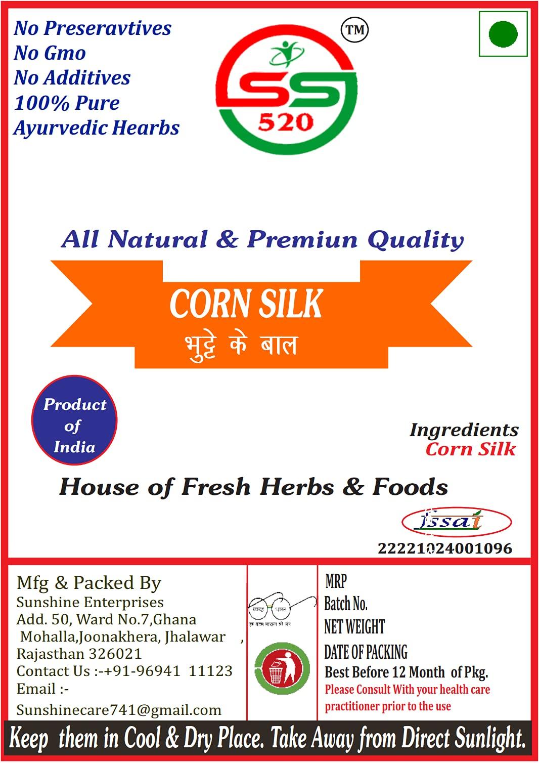 SS520 SS520 Corn Silk | Corn Hair |100G.| Maize Hair | Makai Hair Tea | Bhutte Ke Bal | Corn Hair Tea for for Kidney Stones Liver Cleansing Supports Urinary Tract Health Detoxification For Weight