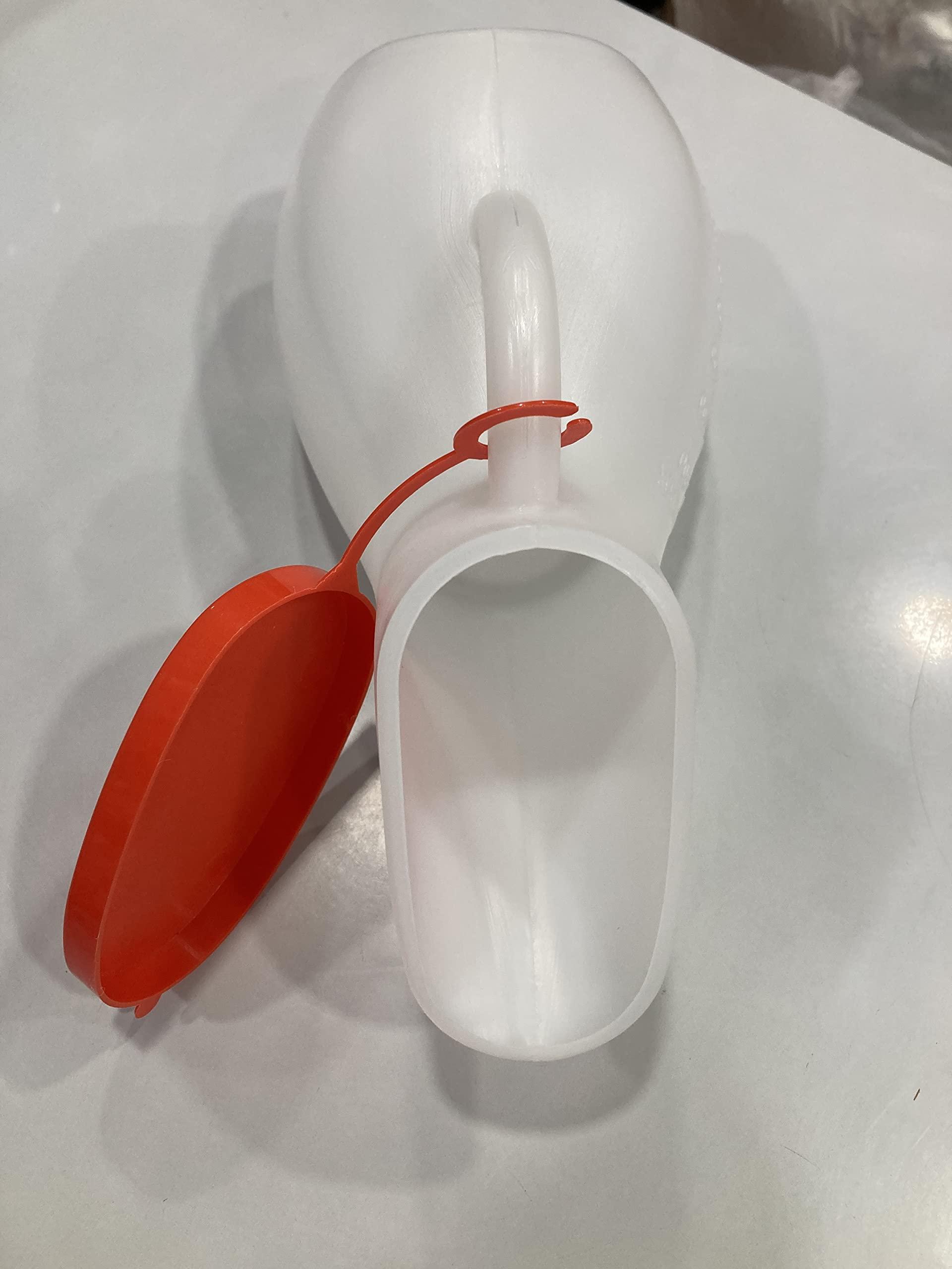 TAN45 Tan45 Urine Pot for Women in Bed Patient, Female Urinal Collector With Lid, Pack Of 2 (800 ml)