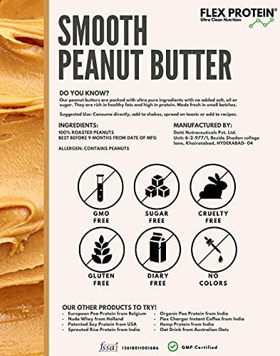 Flex Protein Flex Protein Smooth Peanut Butter Natural with No Added Salt, Sugar Or Oils (1 kg)