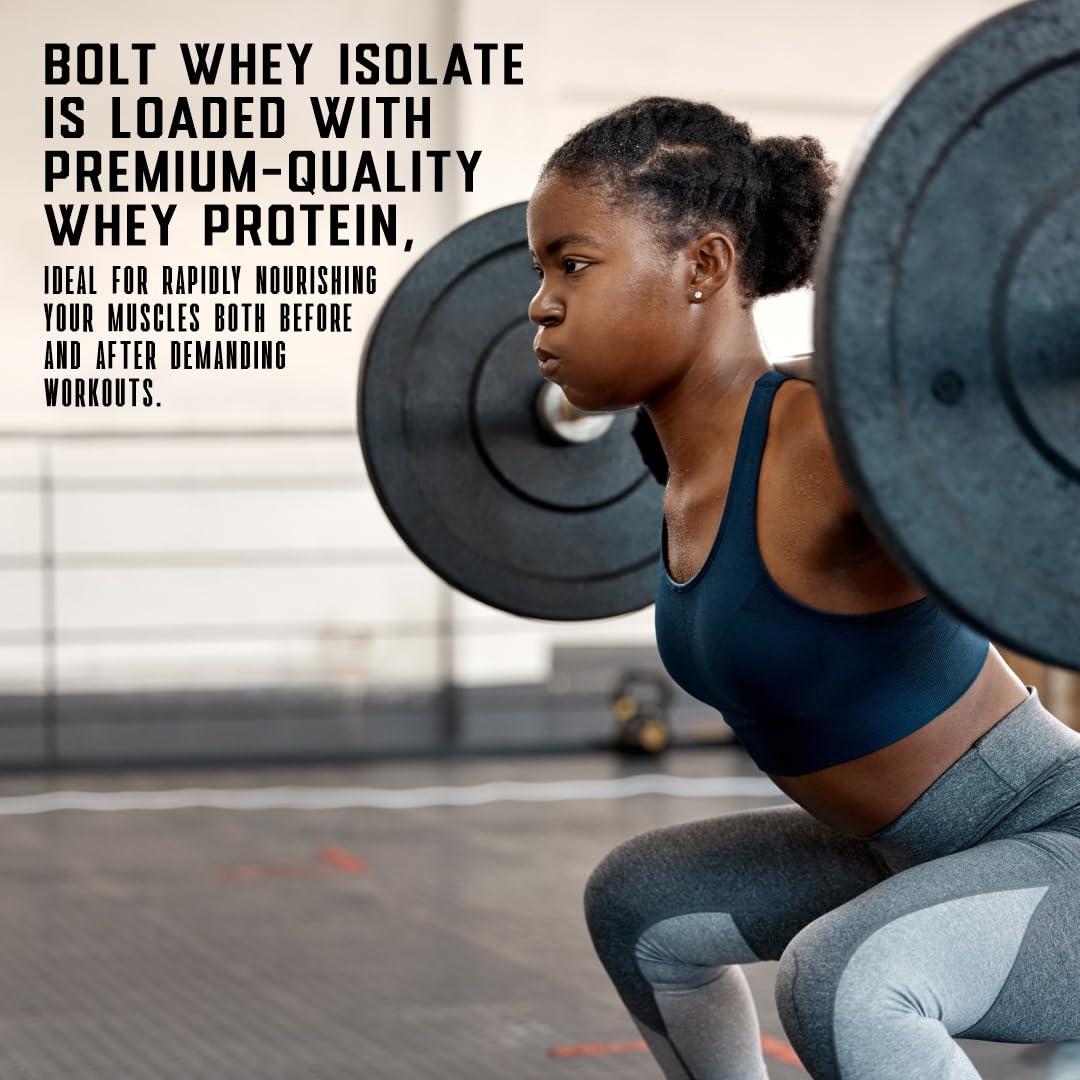 Bolt BOLT Nutrition Whey Isolate Protein Powder | With Superfood PHYCOCYANIN | USA Formulation & Origin | For Muscle Strength & Bone Health | 2LB/907gm (27 Servings) | Piedmont Chocolate