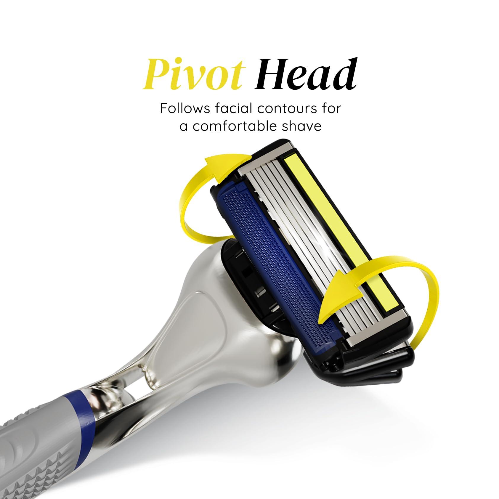 LetsShave LetsShave Pro 6 Advance Manual Shaving Razor for Men, 1 Razor + 1 Shave Foam, Razor for Men, Face & Shaving Razor