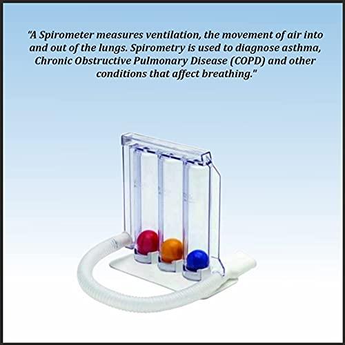DELHI Lungs Exerciser - Deep Breathing Lung Exerciser 3-Chamber Incentive Spirometer, Respiratory Exerciser (600 Cc/Sec To 1200 Cc/sec)