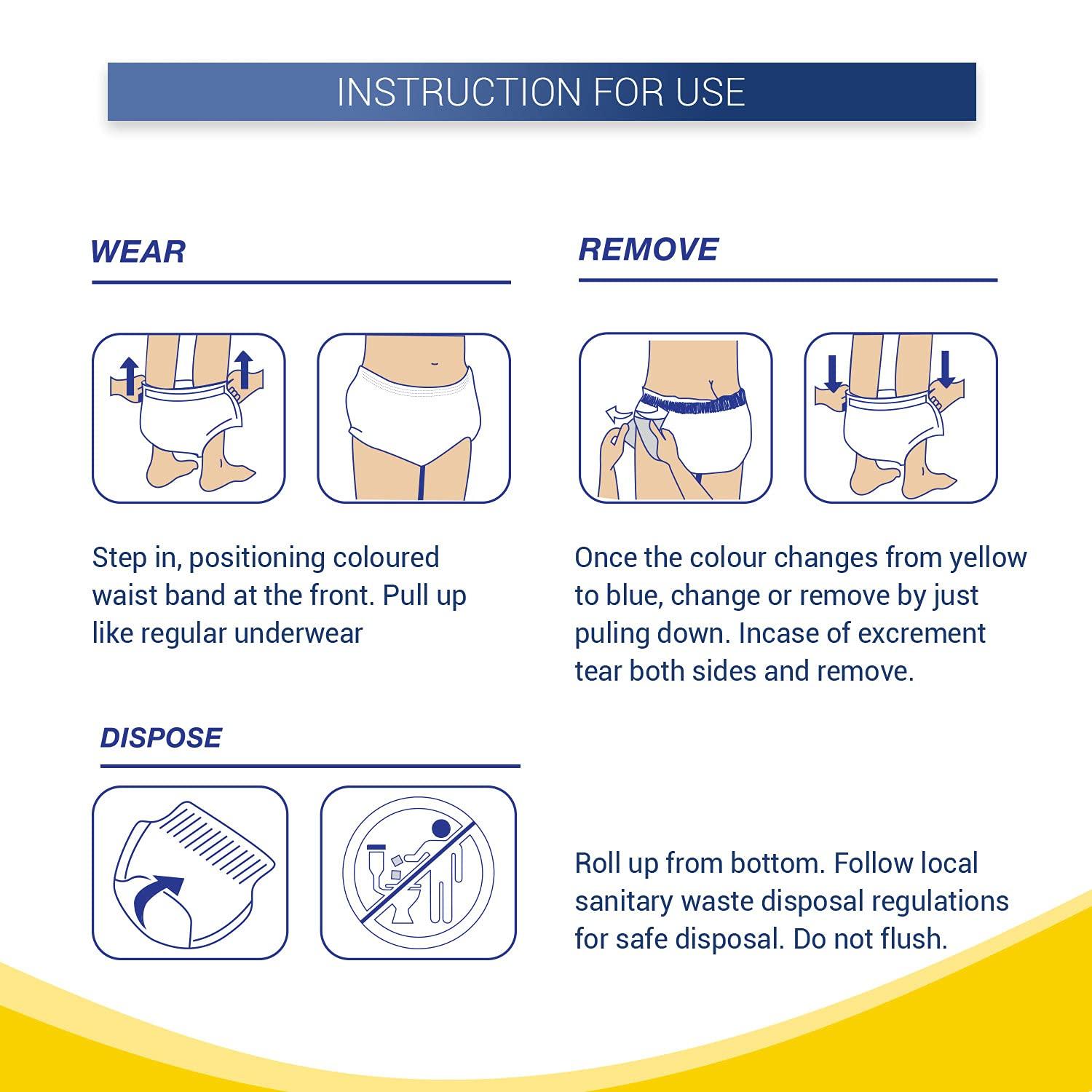 ABSORBIA absorbia Ultra Thin Adult Diaper Pant Extra Large Size | Waist Size 95-134 Cm (37-53 Incs) Size-Xl 10 Pant Diapers, 10 Count