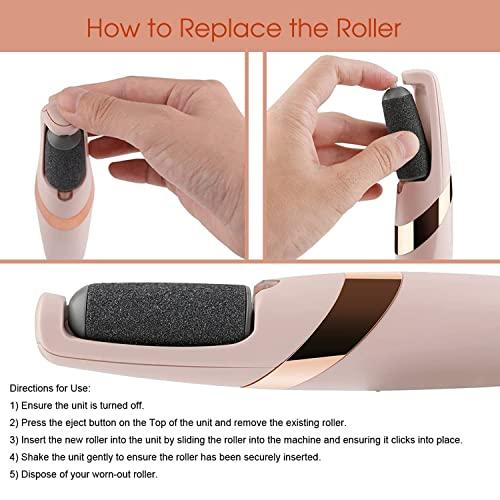 REMICH REMICH Rechargeable Flawless Pedicure Tool - Callus & Dead Skin Remover - Feet Care for Cracked Heels - Cordless Pedi Finishing Touch with 2 Roller Heads & USB Cable
