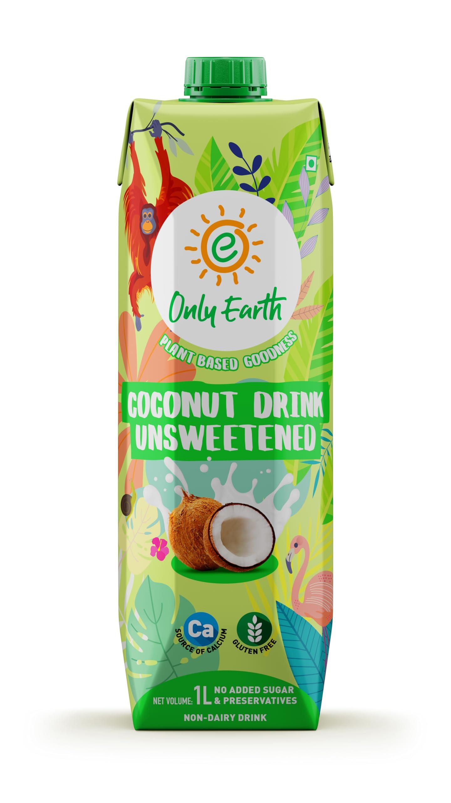 Only Earth Only Earth Coconut Drink | Best for Coffee, Tea, Cereals, Shakes or As Is | 40% Coconut Water + 59% Coconut Milk | | Dairy Free | Unsweetened | Plant-Based | Source of Calcium | Preservatives Free | No Added Sugar | No Trans-Fat |Thai Coconuts