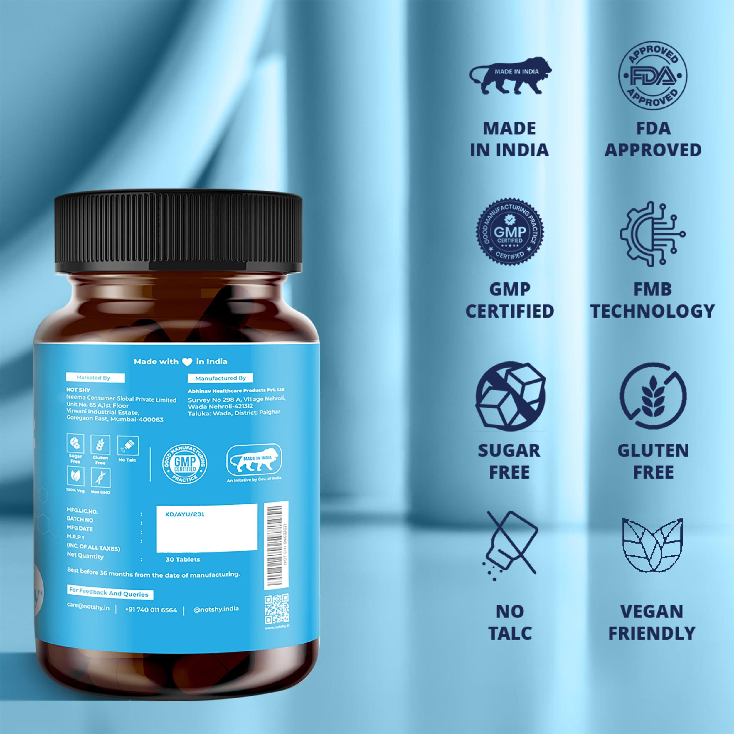 TABB-69 TABB-69 Notshy | Ayurvedic Supplement With Ashwagandha, Kaunch Beej Safed Musli Extracts, | 1 Bottle Of (30 Tablets)