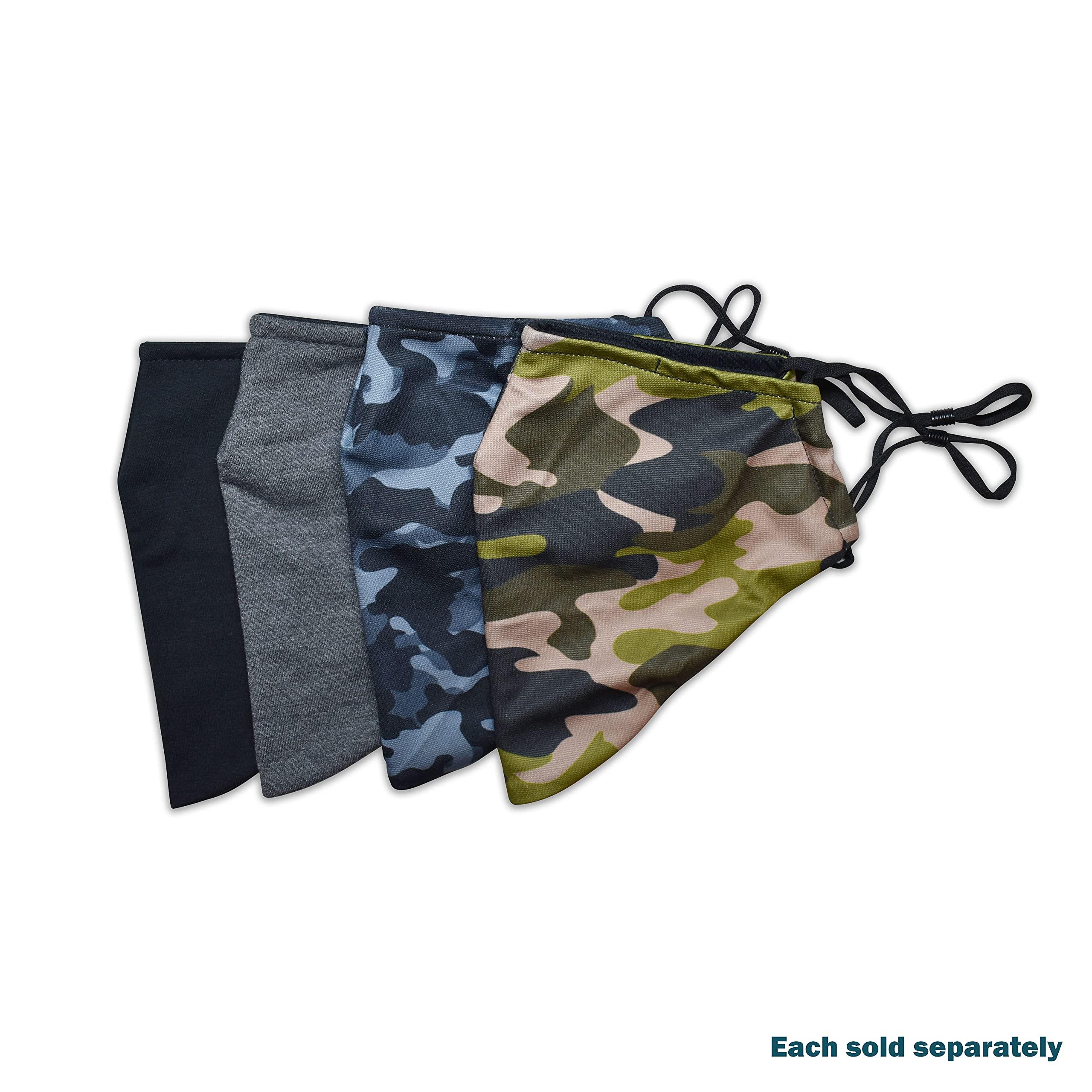 KT Valley Company Beard Face Mask for Men with a Beard, Bearded Men Face Mask, Reusable and Comfortable Beard Mask (Camo Gray (7 Inches) Gen 2)