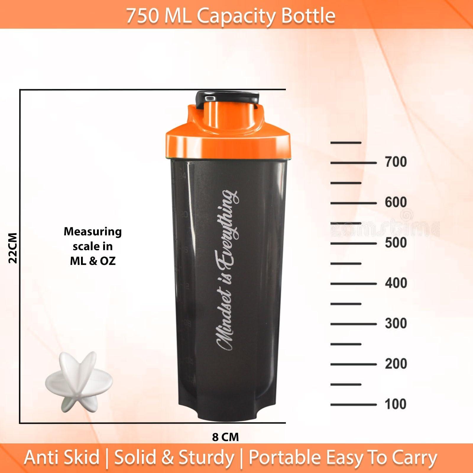 DASSIVE DASSIVE Blue Cap Blue Tumbler Gym Shaker Sipper Water Bottle 750ml Protein Shaker For Protein Preworkout BCAA Shake Leakproof Knob High Density Polyethylene BPA-Free