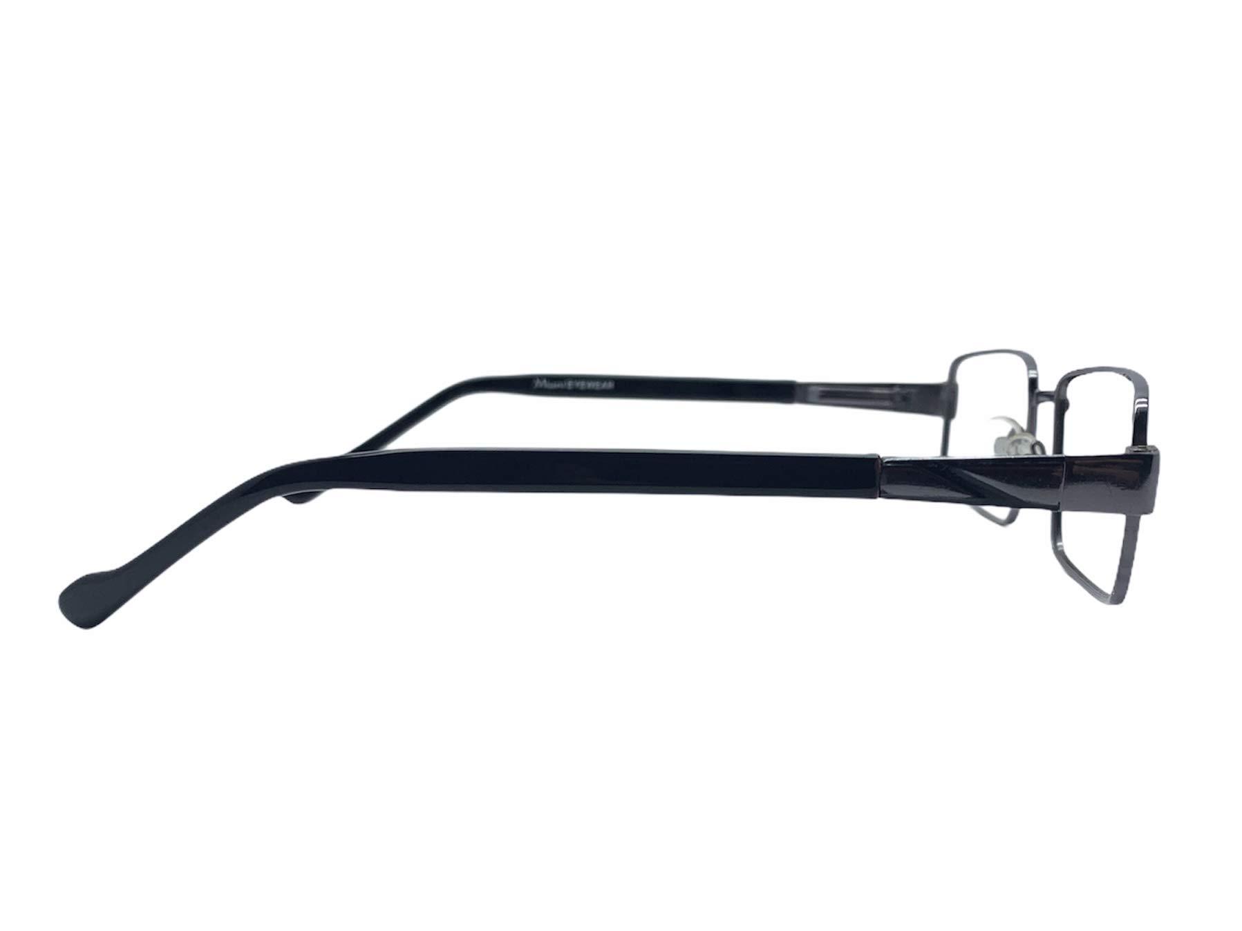 Generic Bifocal reading glasses With Antiglare Coating (Distance Zero Power and Near with +1.00 to +3.00) Bifocal Type (Round) Full frame (size =52 mm) (Gunmetal, 1.00)