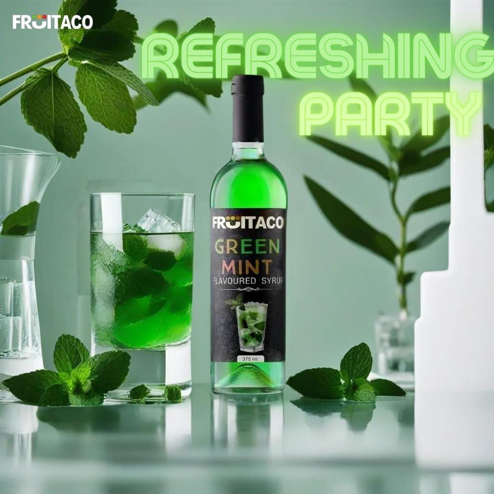 Fruitaco Fruitaco Blue Curacao Liquid Syrup Grenadine Green Mint Mojito Mint - Mocktail Syrup, Cocktail Mix, Cocktail Syrup Mojito Syrup Perfect For Mocktails&Cocktails,Mint Syrup Flavor Pack Of 4 (375 Ml)