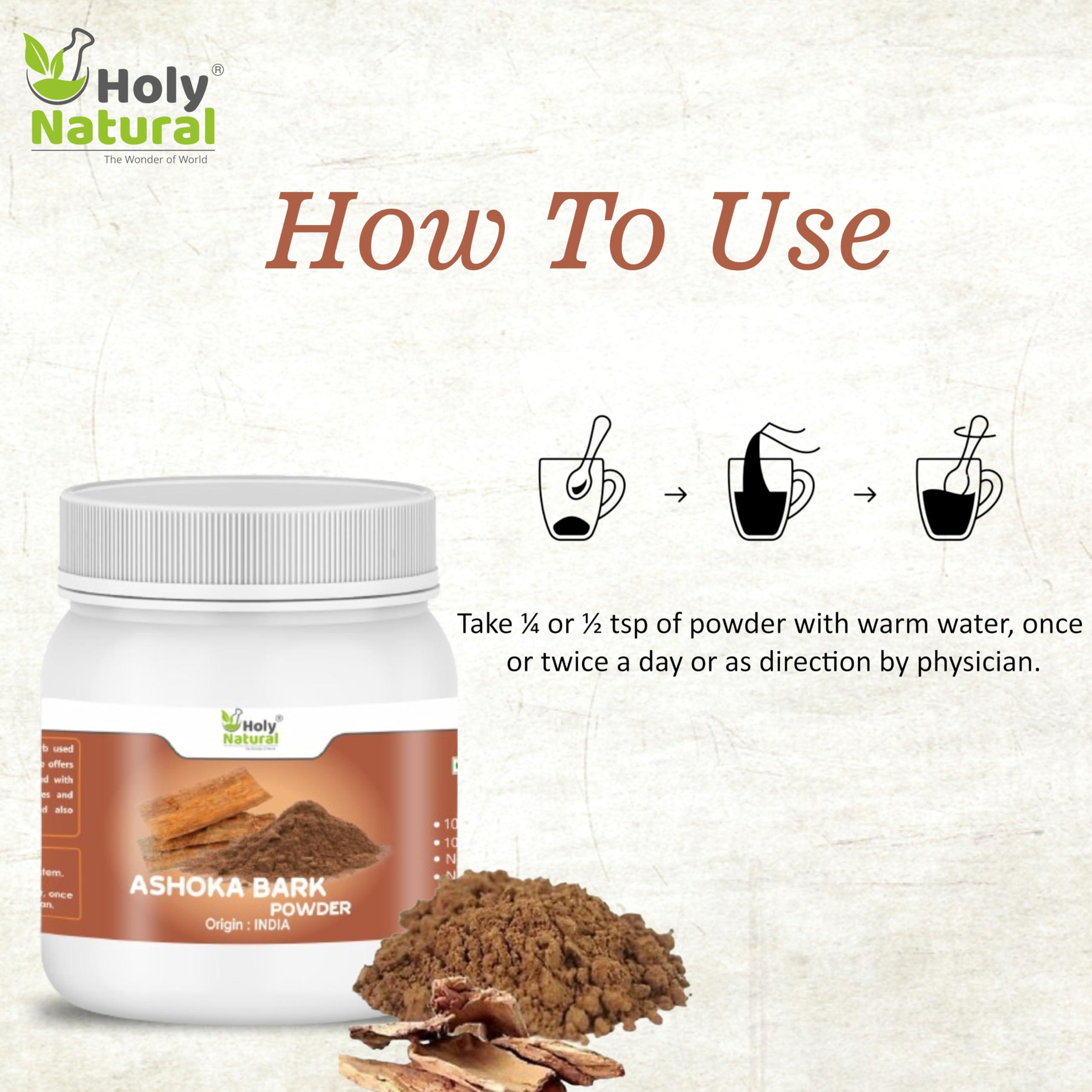 Holy Natural - The Wonder of World Holy Natural Ashoka Bark Powder - 250 GM | Ashok Chaal (Saraca Indica) Powder