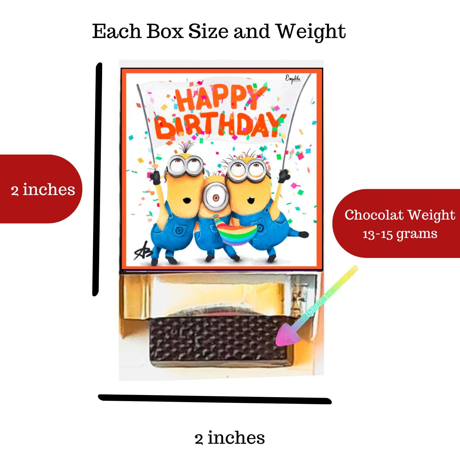 Expelite Expelite Unique Birthday Party Cartoon Return Gifts For Kids Children Girls Boys In Bulk|Set Pack Of 15|Minions|Party Favors Combo|Chocolate Gift Box For All Age Groups (15),250 Grams