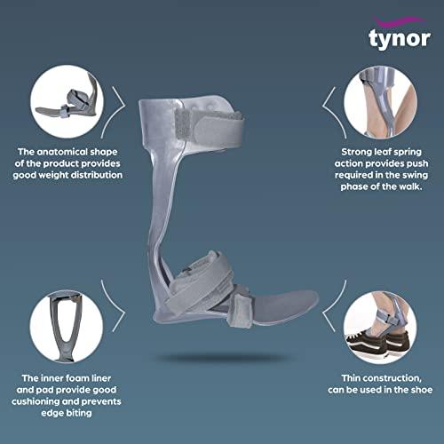 TYNOR Tynor Foot Drop Splint With Liner, Grey, Left, CH, 1 Unit