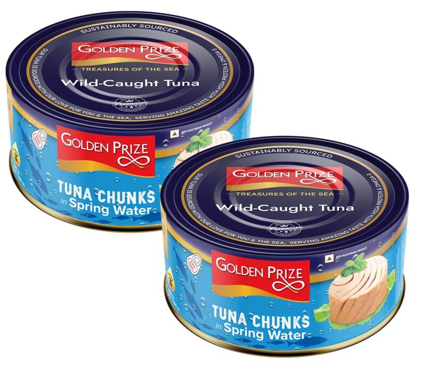 Golden Prize Golden Prize Canned Tuna Chunks in Spring Water, 185g(Pack of 2)