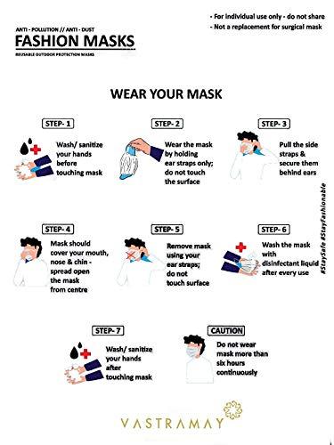 Neysa Neysa Linen Fabric Reusable 3 Ply Cloth Face Mask for Unisex (Navy, 4)