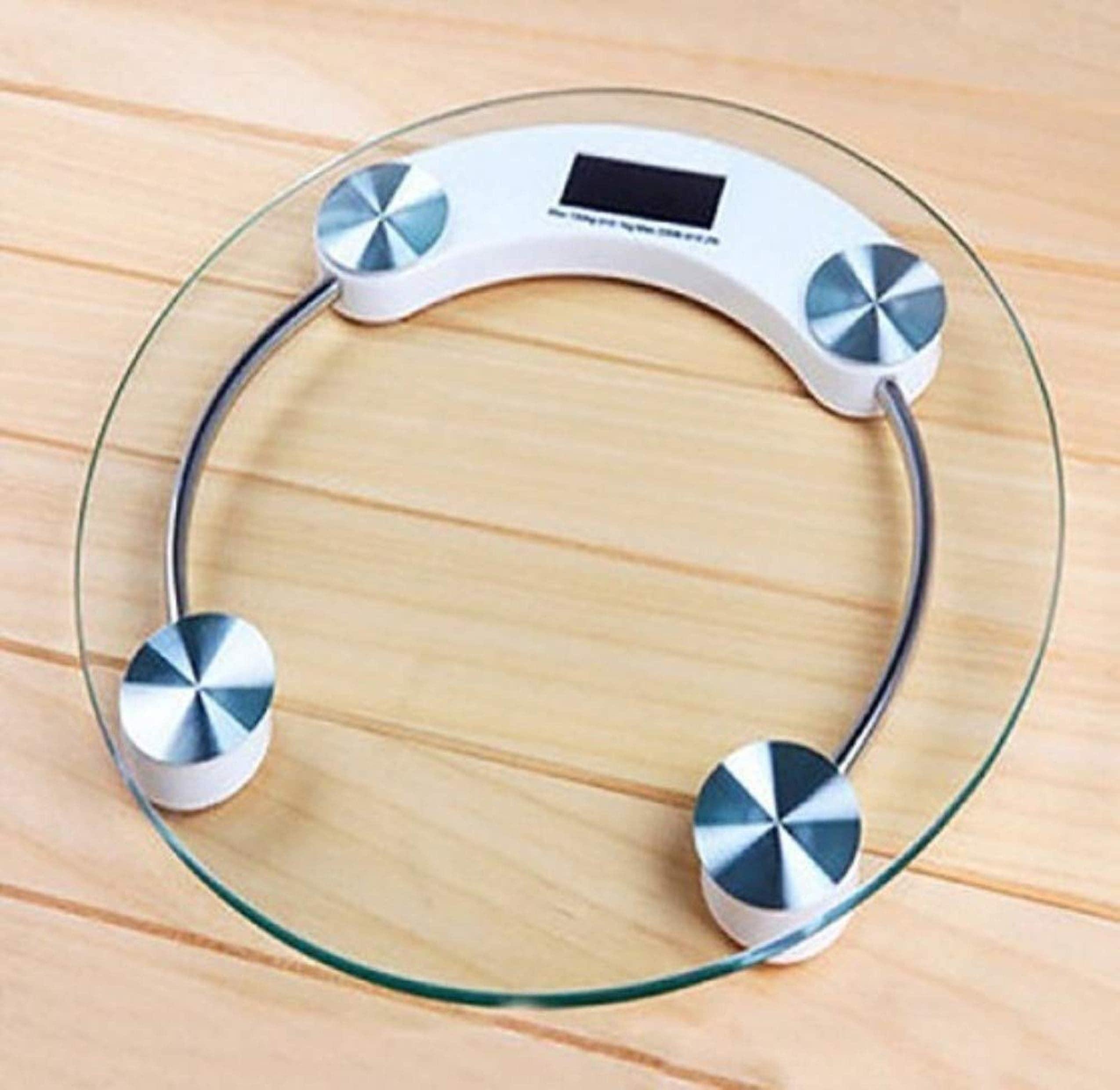 HNO-SALES HNO-SALES Digital Glass Weighing Machine Round Personal Weighing Scale for Home Use Weight Machine (Transparent)