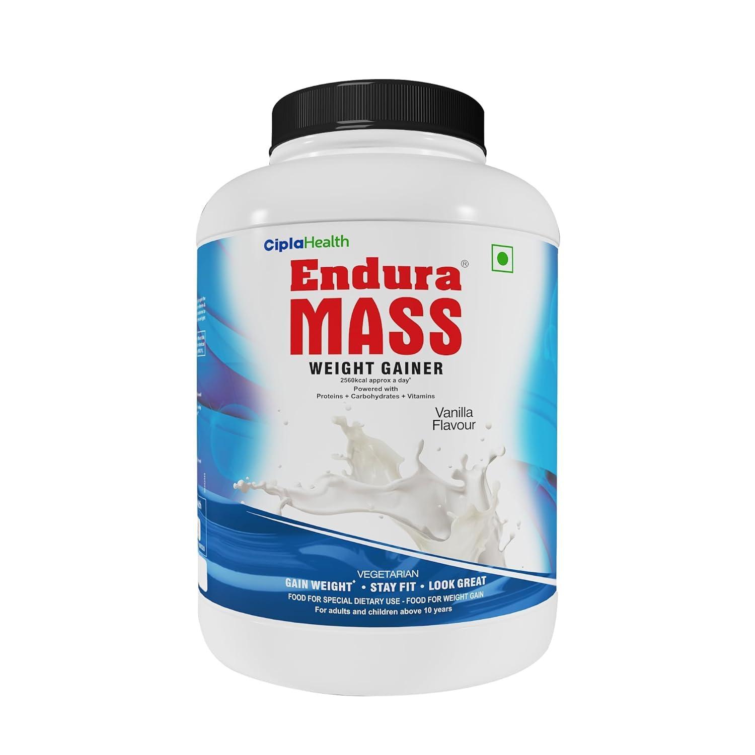 Endura Endura Mass Weight Gainer 3000 G Vanilla Flavour | Ideal For Children Above 10 Years, Men, Women & Athletes. (Vanilla) - Powder