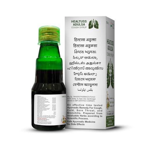 Healing Pharma Healing Pharma - Healtuss Adulsa Cough Syrup With Tulsi & Phudina | Ayurvedic Remedy | Zero Added Sugar - 100ml x Pack of 2