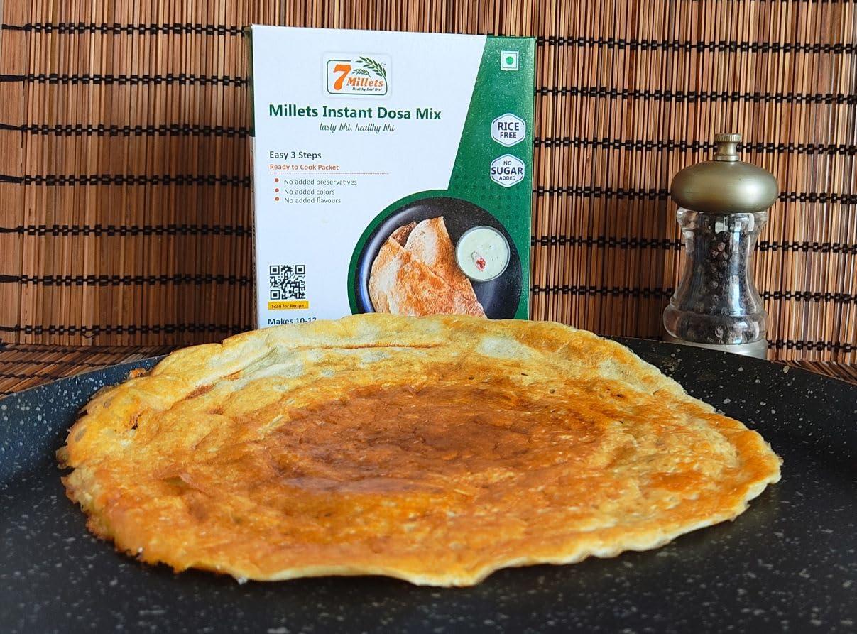 7Millets 7Millets Dhokla (200g x 1 Pack) and Dosa (200g x 2 Pack) - Ready to Cook Premix
