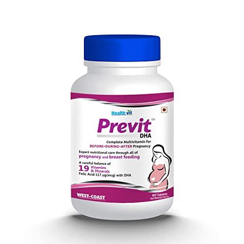 HealthVit Healthvit Previt Prenatal Complete Multivitamin for Pre-Post Pregnancy – 60 Tablets