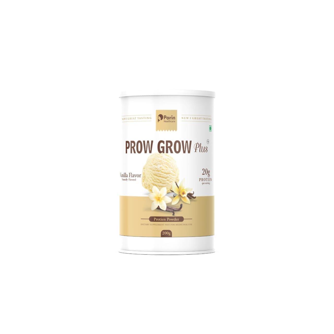 PARIN HEALTH CARE Parin \'s Prow Grow Plus Protin Powder | Venilla Flavor And Naturally Flavored (800 Gm)