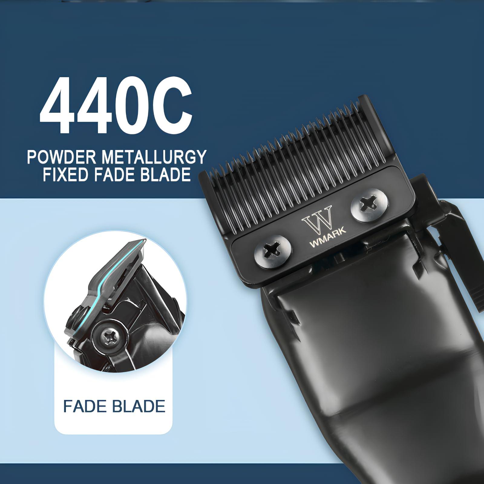 WMARK WMARK NG-119 Professional Zero Gap Hair Trimmer Digital Display Self Sharpening Blade 7000 RPM Magnetic Motor USB Charging 4 Guide Comb Runtime 240 Min 2000 Mah Li-Ion Battery, Silver,Men