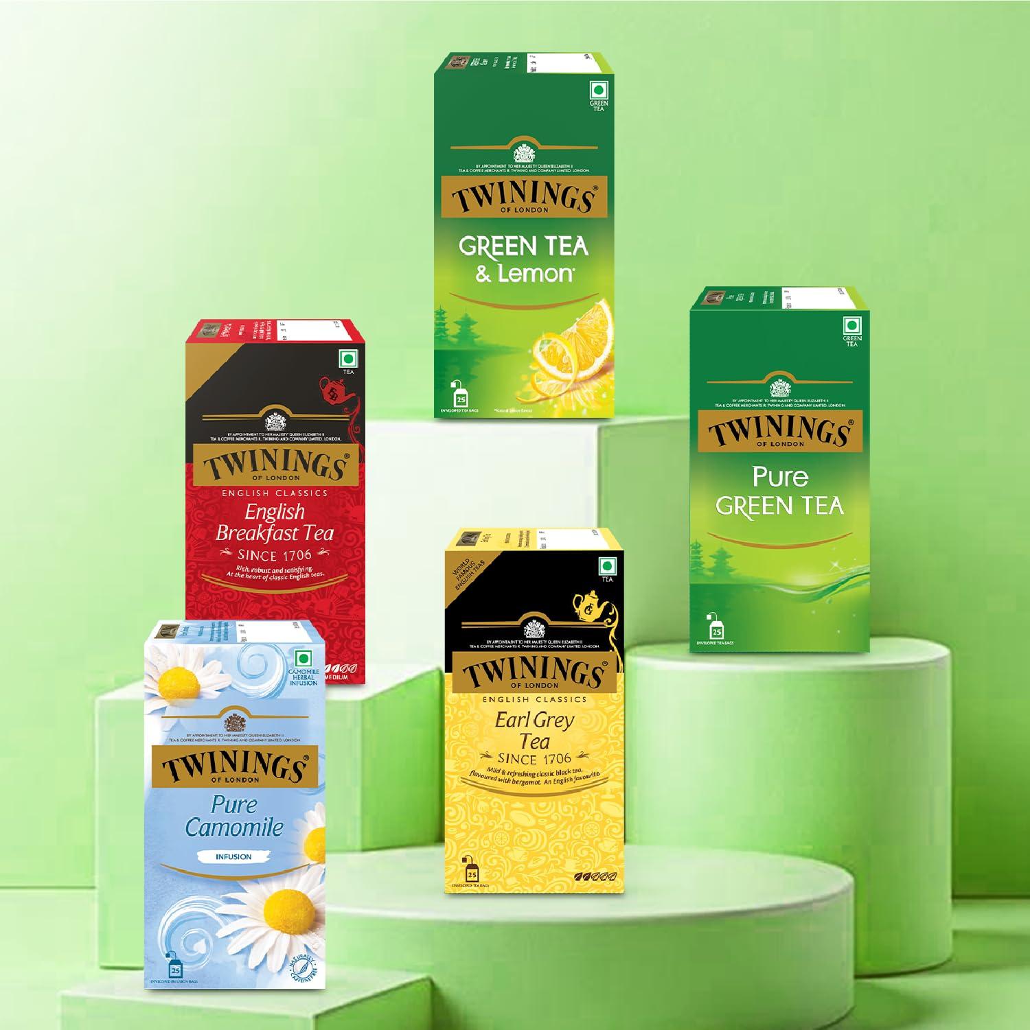 Twinings Twinings Green Tea & Lemon, 25 Teabags, Green Tea, Deliciously Sweet & Tangy Lemon
