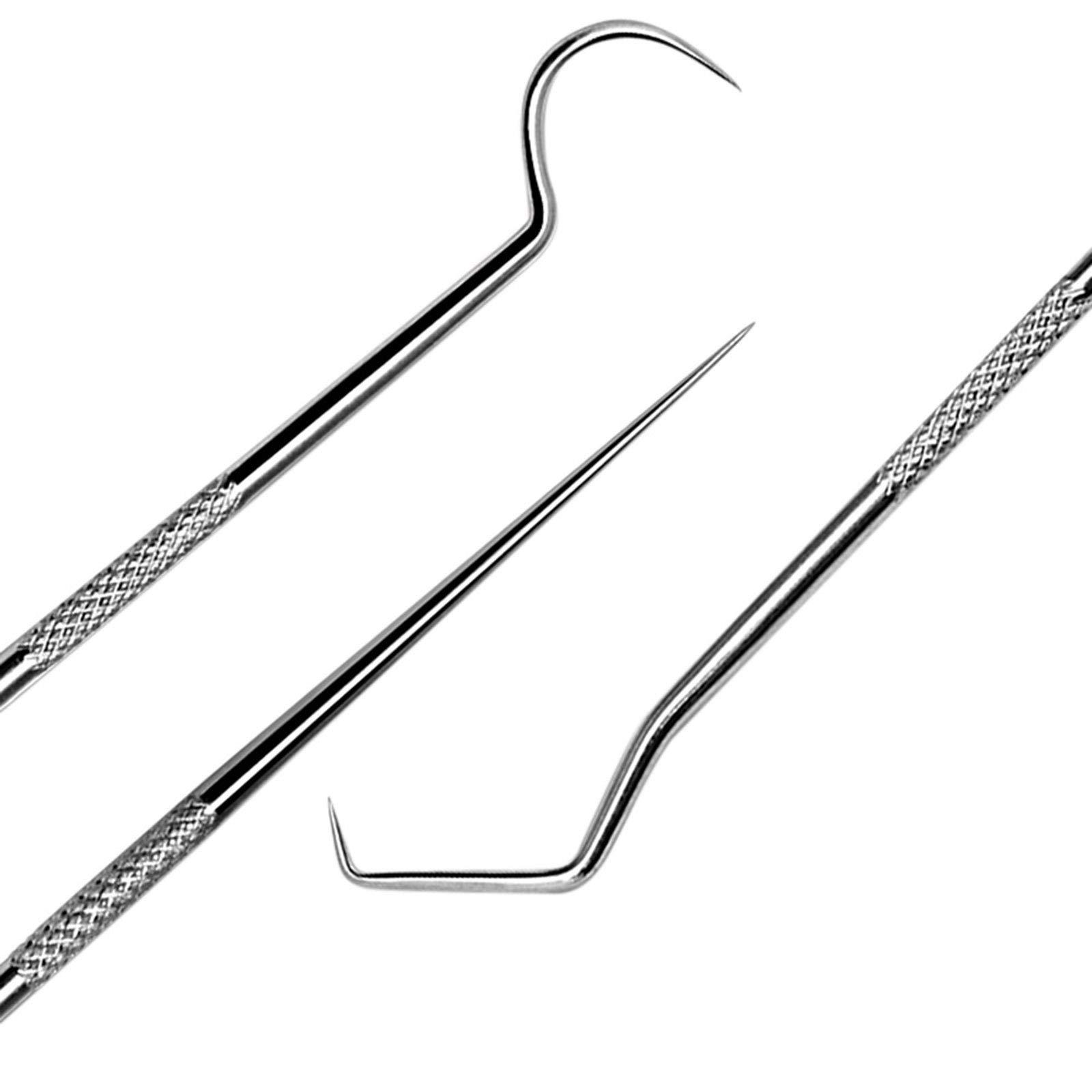 AIXING Portable Toothpicks Stainless Steel Tooth Pick Sticks Pocket Toothpick with lder for Teeth Cleaning & Teeth Care 3 Types