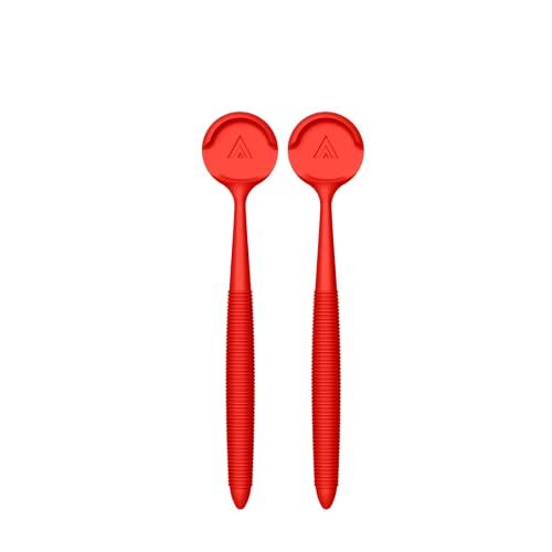 Age Ayurveda Age Ayurveda Nava Tongue Cleaner A Dual Sided Tongue Cleaner for Adults and Kids with Scraper & Massager (Red Pack of 2)