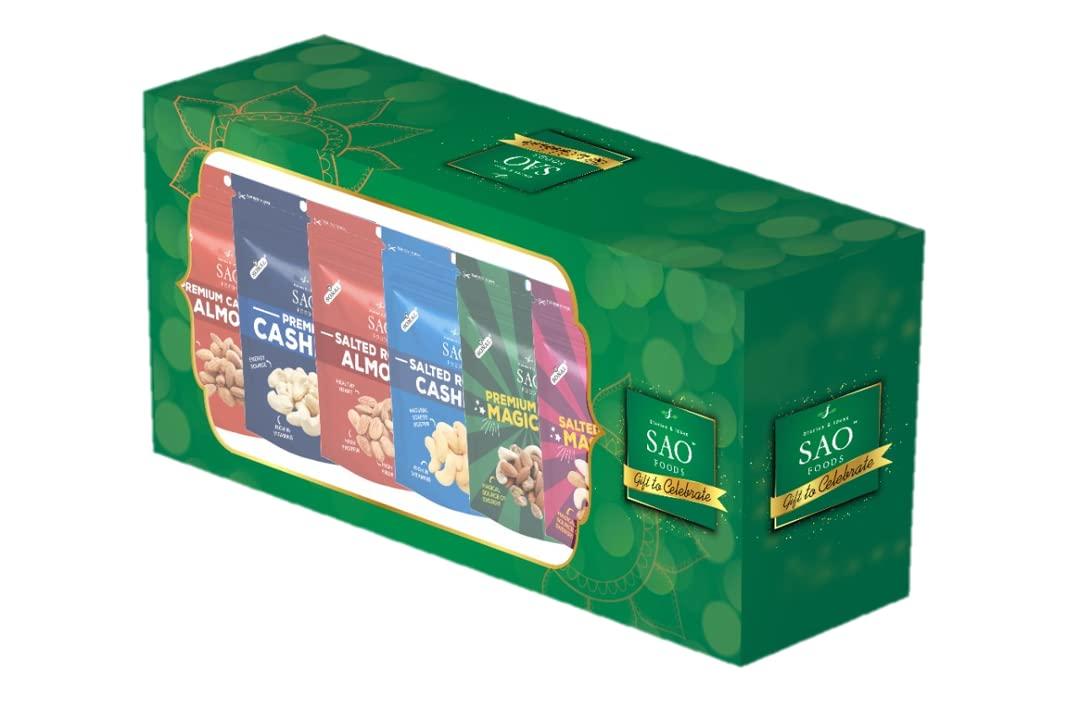 Stories & Ideas SAO Foods Sao Foods Roasted Assorted Dry Fruits Box Rs. 50 each, 10 Snacking Packs, Bigger Packs, Perfect for Snacking