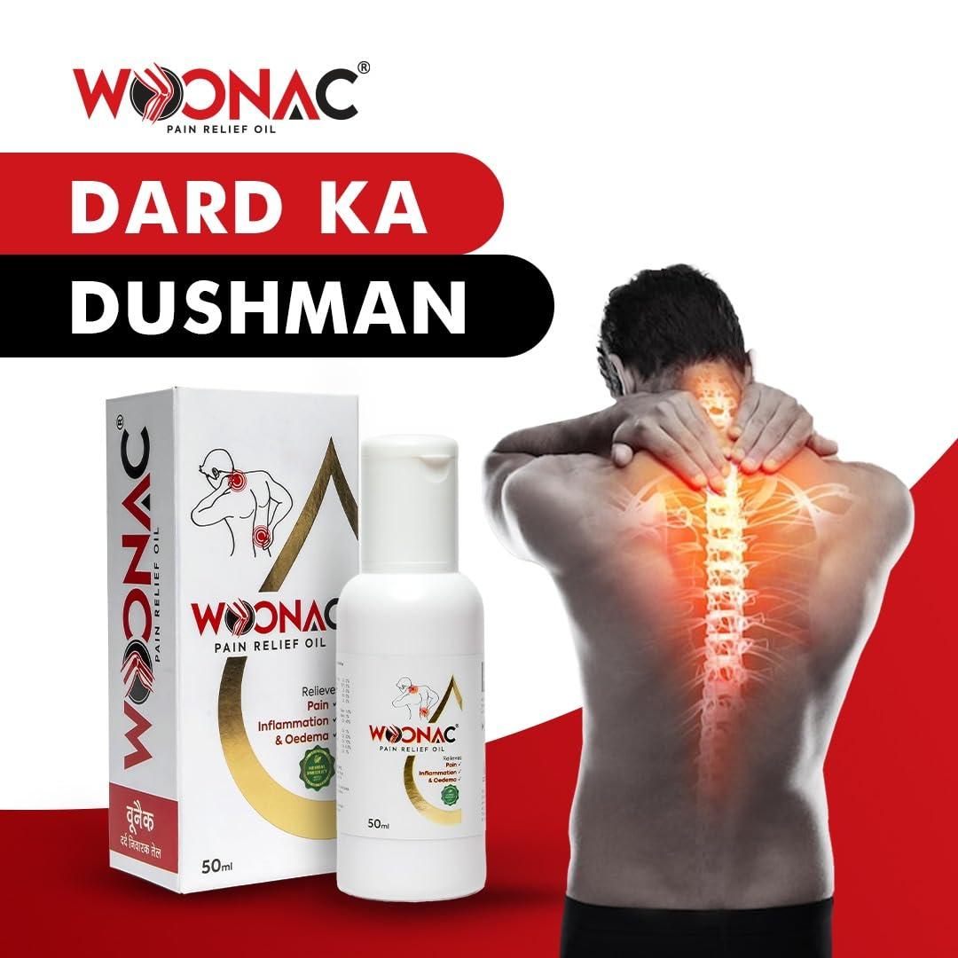 WOONAC Woonac Ayurvedic Body Pain Relief Oil - 50ml | Quick & Long-Term Relief for Arthritis, Joint, Back Strengthens Nerves & Muscle Pain