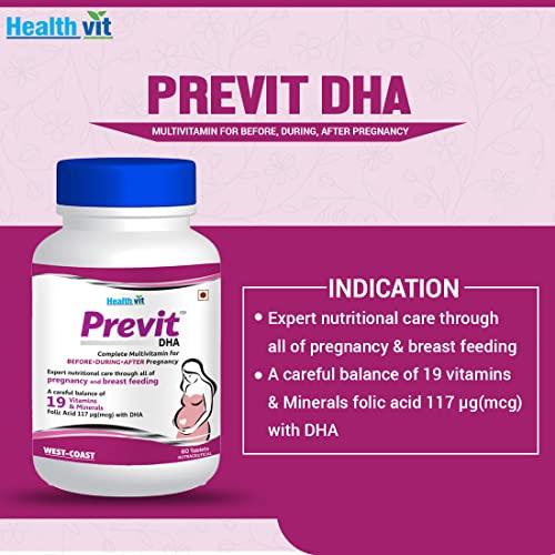 HealthVit Healthvit Previt Prenatal Complete Multivitamin for Pre-Post Pregnancy – 60 Tablets