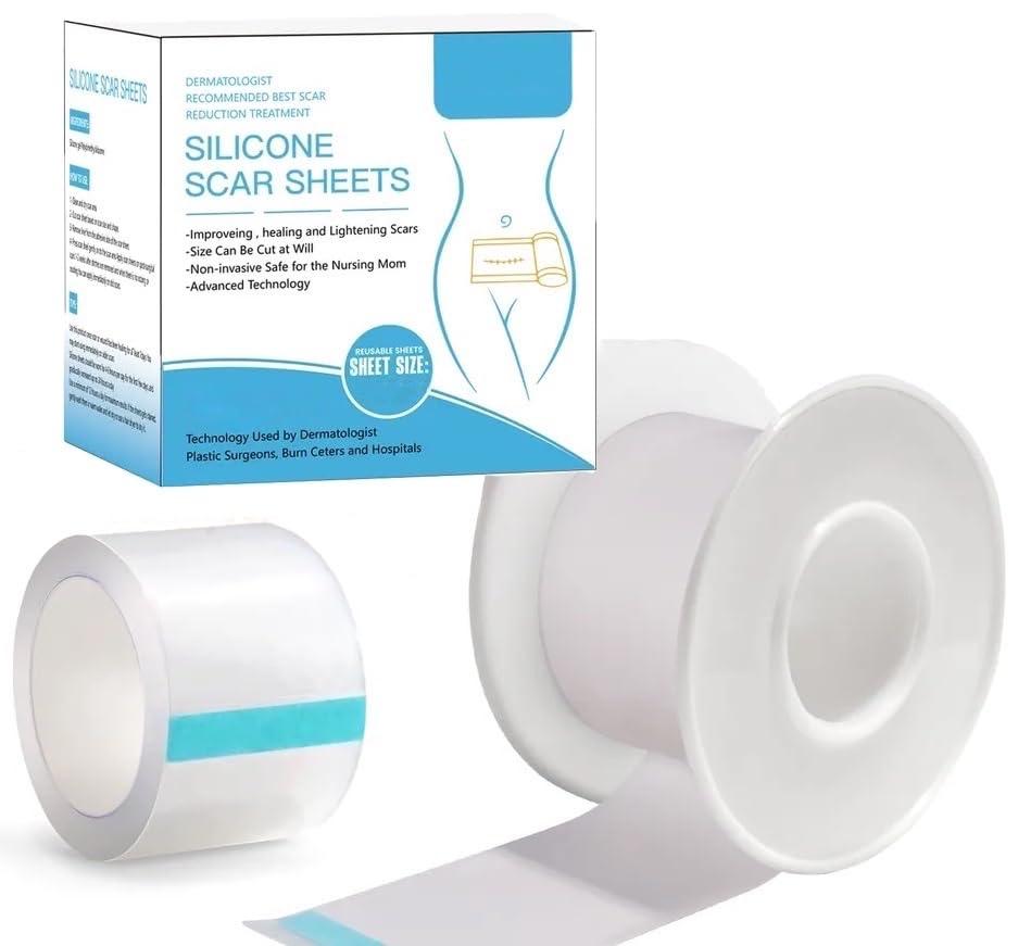 Bioline Bioline Clear Silicon Scar Sheet 4 x 150 Cm for Healing Scars Transparent tear silicone tape roll for hypertrophic scars and keloids caused by surgery, medical silicone for scar removal