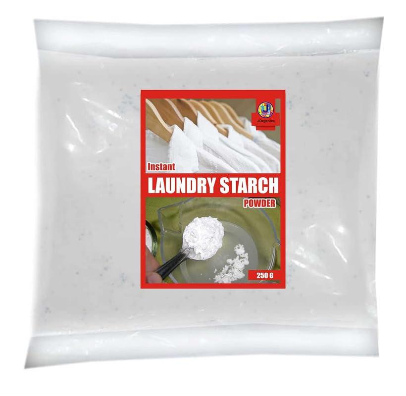 J Organics J Organics Natural Cotton Starch Powder: Double Stiffness, Stain Removal, and Traditional Laundry Care for Cotton Clothes - 250g