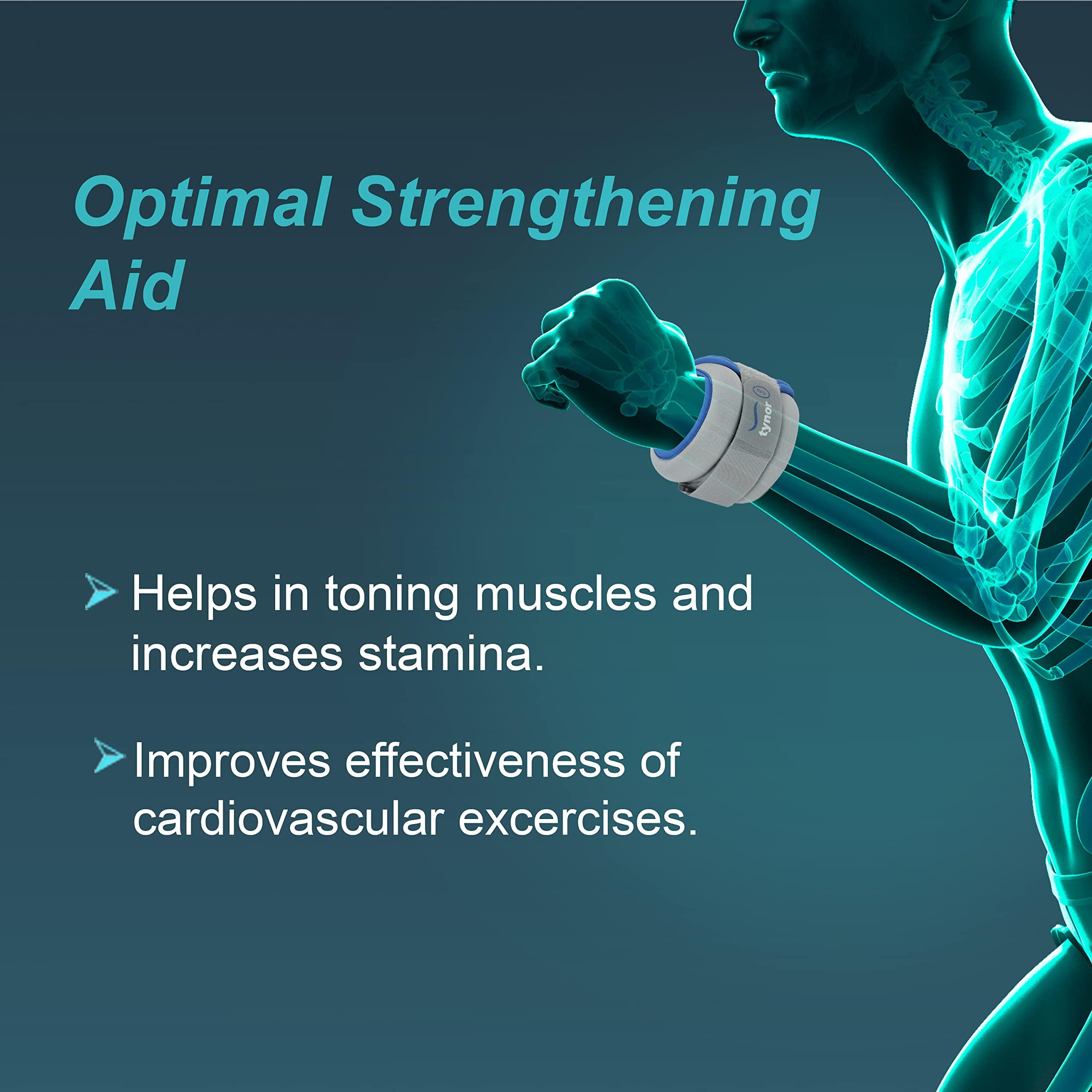 TYNOR tynor Weight Cuff, Grey, 1KG, Universal Size, 1 Unit & tynor Ankle Binder, Grey, Large, 1 Unit