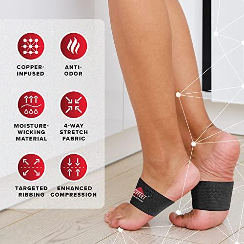 EASYFEET {New 2022} Arch Support Bands 2pcs Pack - Unisex Orthotic Health Compression for Foot Care Heel Spurs Foot Pain Relief Flat & Fallen Arches High Arch Flat Feet - Braces/Sleeves in 2 Sizes