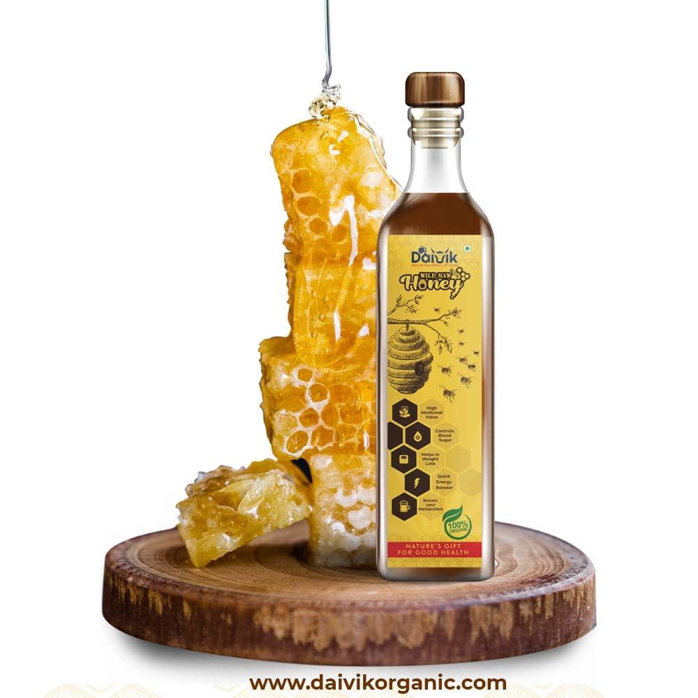 DAIVIK DAIVIK ORGANIC 100% PURE NATURAL WILD ROCK HONEY/SHAHAD/MALAI THEAN - 750G