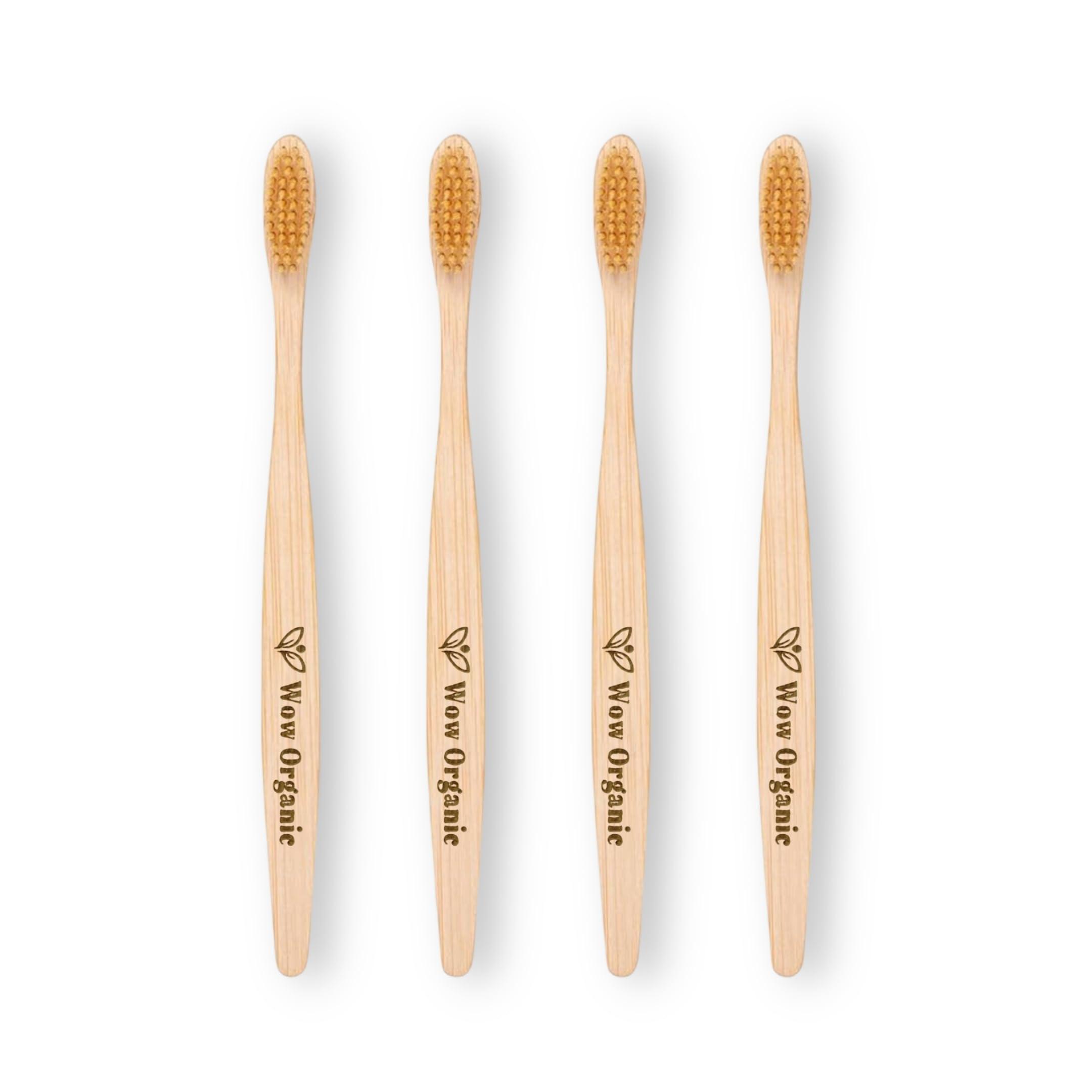 Wow Organic Wow Organic Bamboo Manual Toothbrush With Charcoal Ultra Soft Bristles|Premium Oral Care Bamboo Brush For Adults & Kids|Bpa-Free, Biodegradable|Eco-Friendly (Pack Of 2)