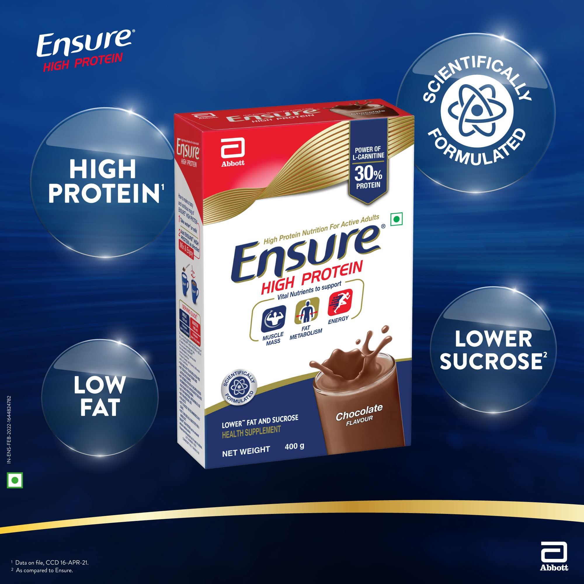Ensure Ensure High Protein Drink for Physically Active Adults - Chocolate 400g
