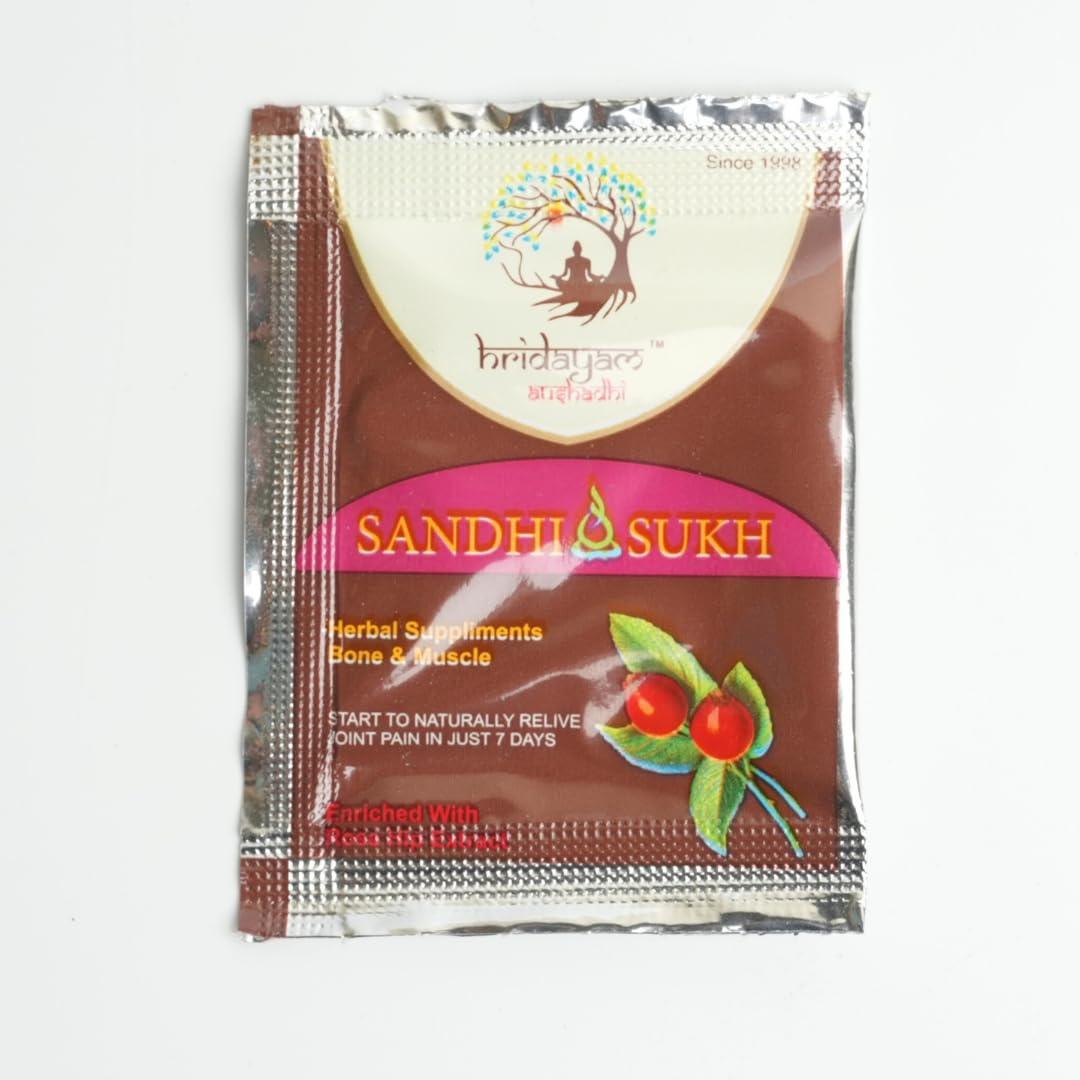 SWAMI HERBAL AYURVEDA Sandhi Sukh Powder by Hridayam Ayurveda | Original by Ayurveda | 4gm Pouch Packing | for Joint Pain and Arthritis (Pack of 70)