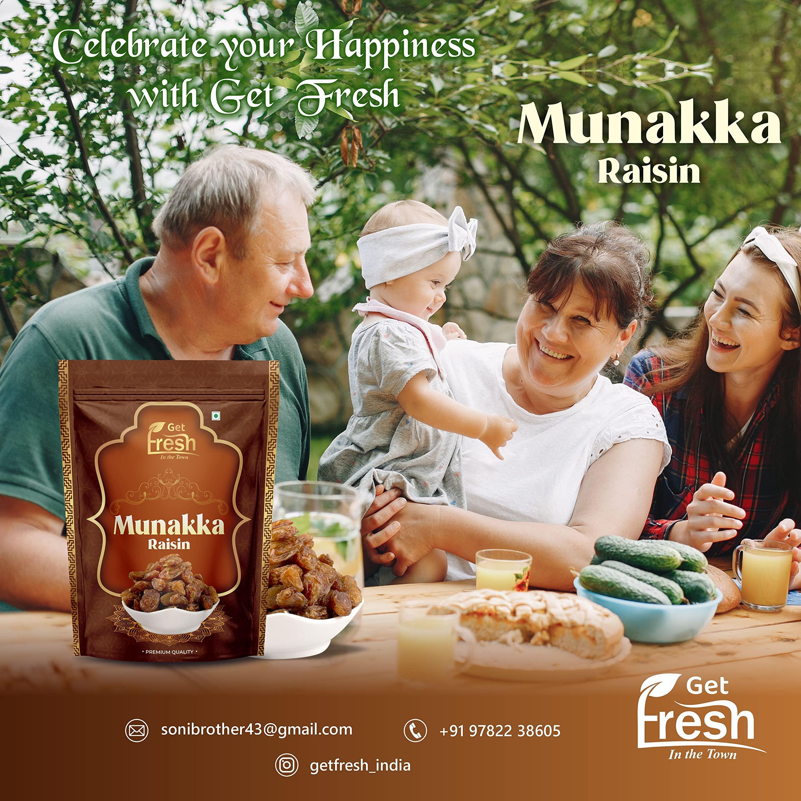 GET FRESH GET FRESH Afghan Imported King Size Afghani Large Munakka Kishmish Raisins (Pack of 500 gram)