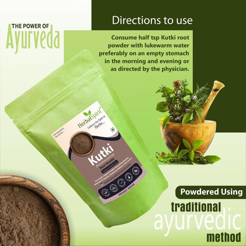 HerbalSpirit Herbal Spirit Kutki Powder for Liver, 250gm | kutki powder organic | Picrorhiza Kurroa |