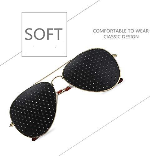 Digital Shoppy Digital Shoppy Anti-myopia Pinhole Glasses Eye Exercise Eyesight Improve Natural Healing Vision Care Eyeglass (Golden Frame)