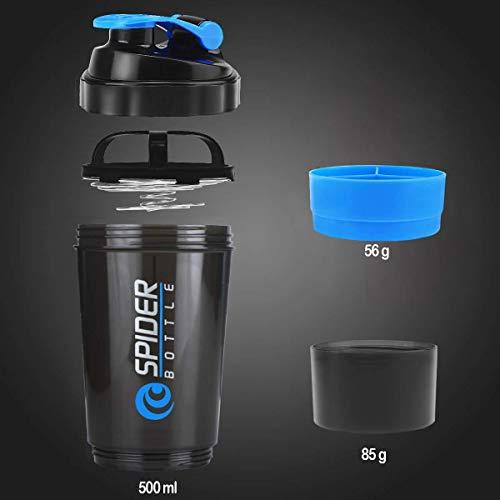 TRUE INDIAN Sports Protein Shaker Bottle With Wrist Support Band For Gym Workout & Exercise l Weightlifting l Powerlifting l Wrist Wrap l Gym Shaker l Shaker Bottle l Gym Water Bottle (500) ML. (BLUE)