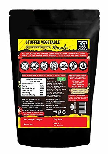 365 STORE TO DOOR 365 STORE TO DOOR Indian Spice – Stuffed Vegetable Masala, 250 gm. | Homemade Powdered | for Healthy Cooking | Ready to use | All Seasonings Spices | Pure & Hygiene | Spice Mix – Pack of 1
