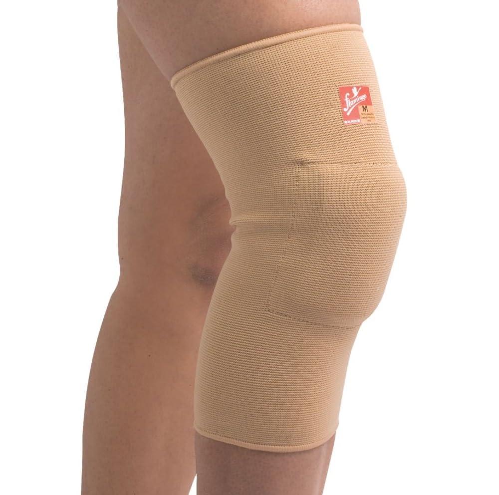 Flamingo Flamingo Gel Cushion Knee Cap | Knee Support Brace for Arthritis, Pain Relief, Sports | Knee Cap for Men and Women | Beige | Large (Single Unit)