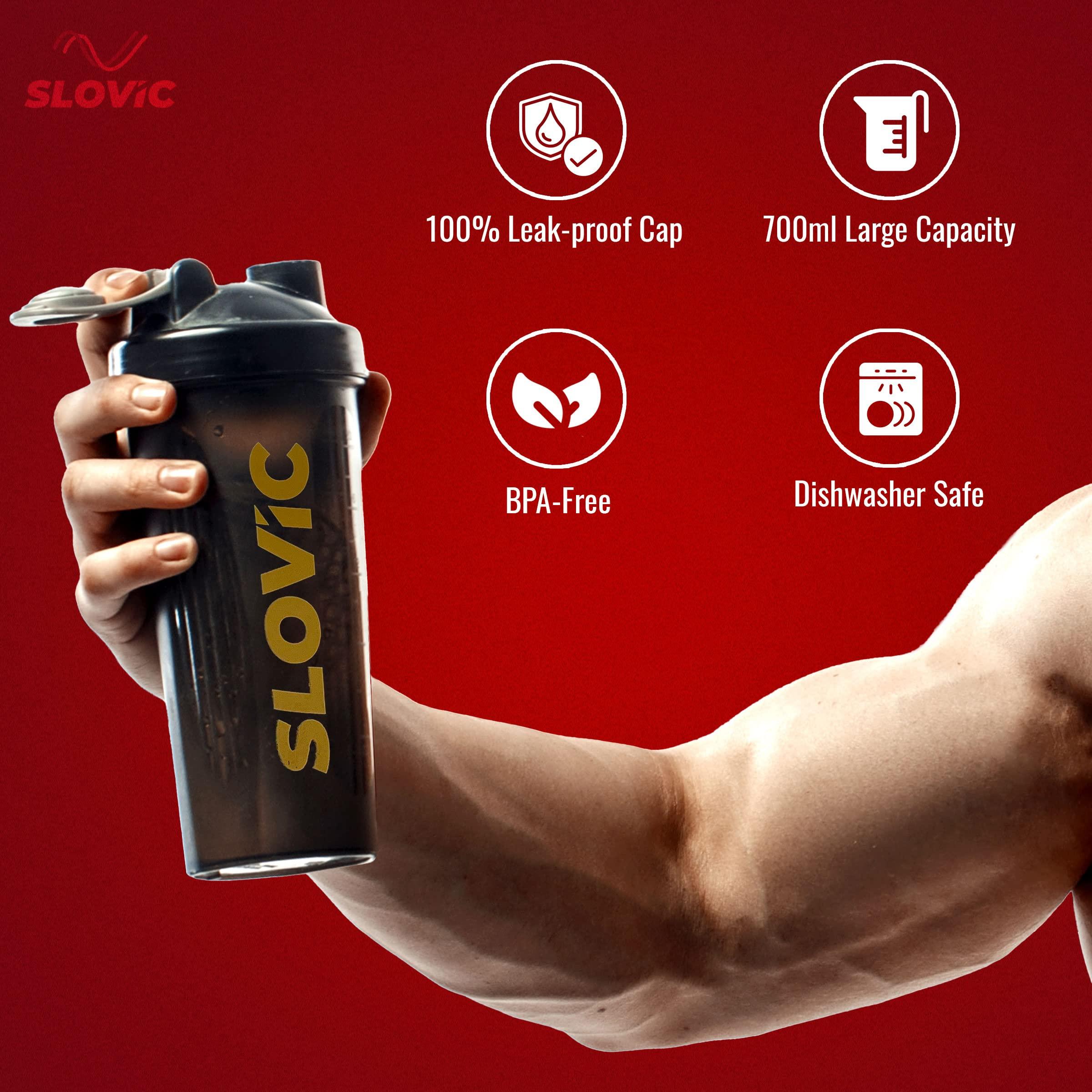 SLOVIC SLOVIC Shakers for Protein Shake, Plastic Free Gym Bottles for Men, Odor free Protein Shaker Bottles for Protein Shake, Leakproof Gym Shaker Bottle