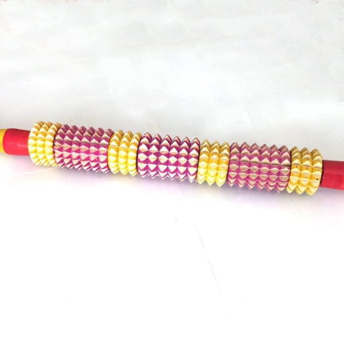 Ariosto Ariosto Belan Shape Wood Acupressure Roller Stick Massager for instant Muscle Pain Relief from sore Muscle || massage stick roller wooden || Massage Stick Roller